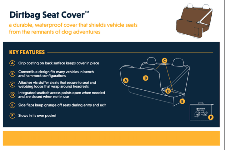 Dirtbag Car Seat Cover - Newest Design