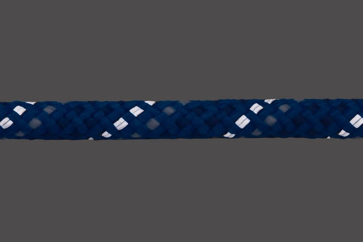 Ruffwear Knot-a-Collar Rope Dog Collar showing the reflective trim in low light