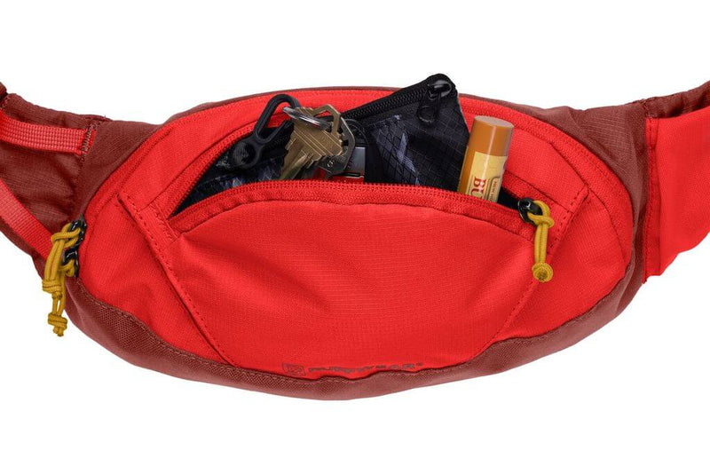 Ruffwear Home Trail Hip Pack front pocket showing where you can store items like your keys