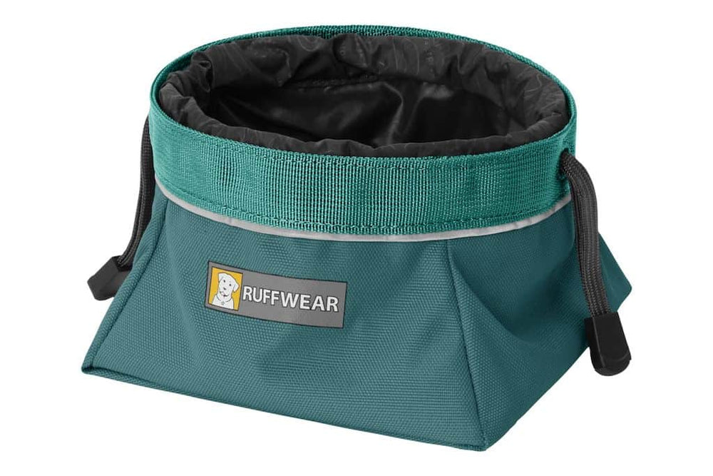 Ruffwear Quencher Cinch Top Dog Bowl showing open