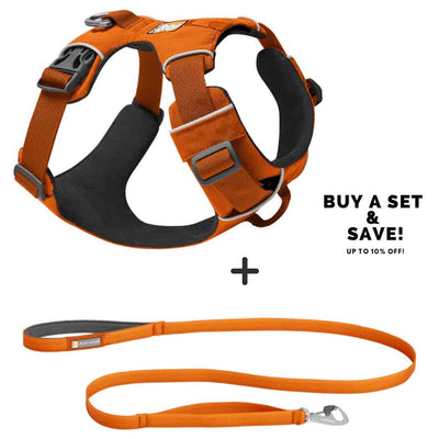 Ruffwear Front Range Harness and Leash Set in Campfire Orange