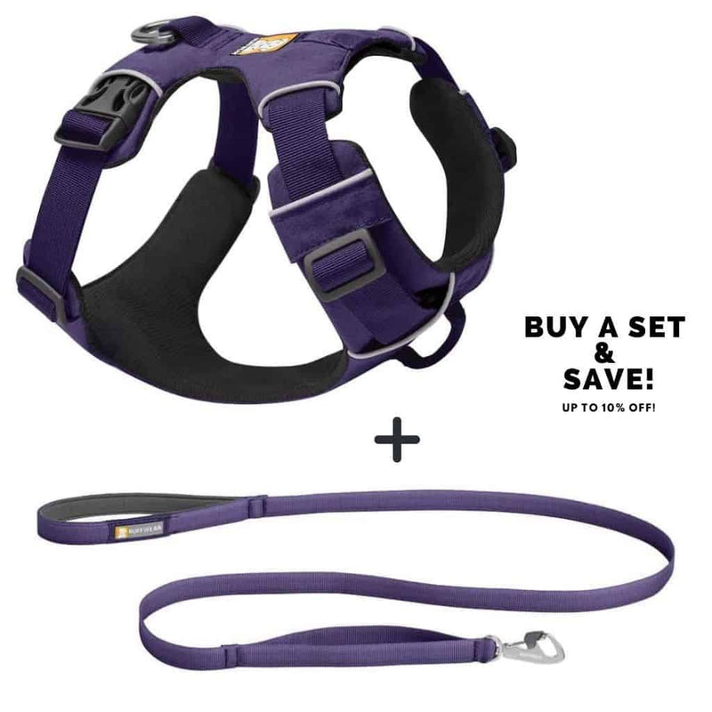Ruffwear Front Range Harness and Leash Set in Purple Sage