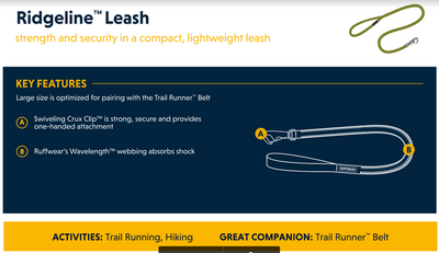 Ridgeline Leash - Strong, Compact, Lightweight