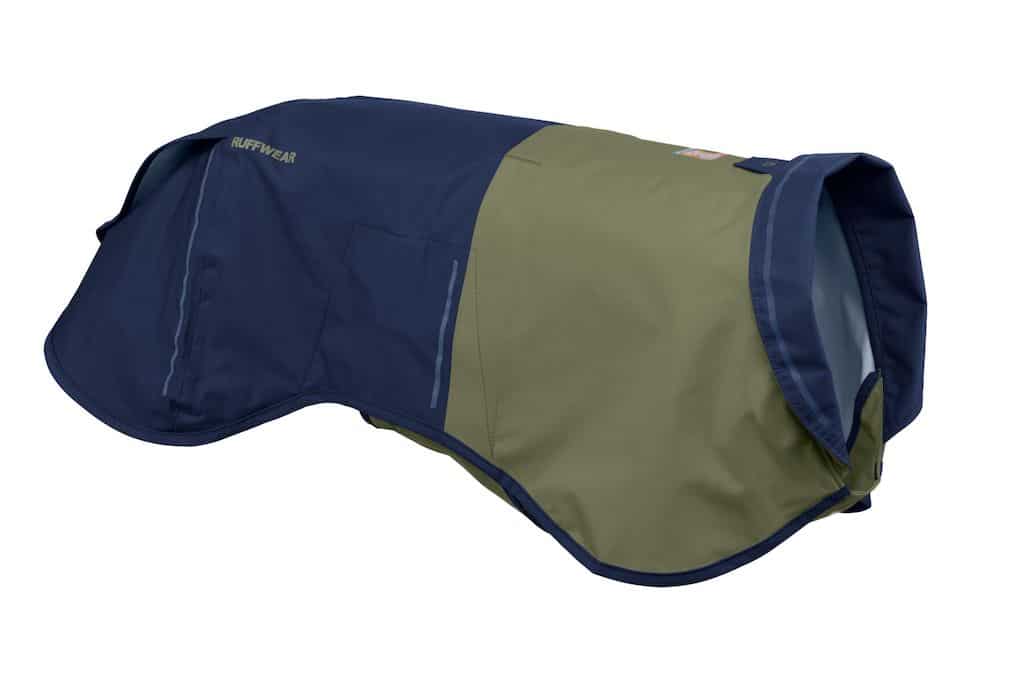 Ruffwear Sun Shower in Midnight Blue showing collar folded back